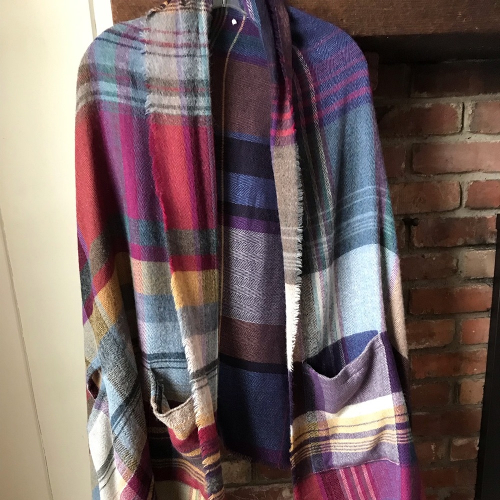 Plaid blanket wrap